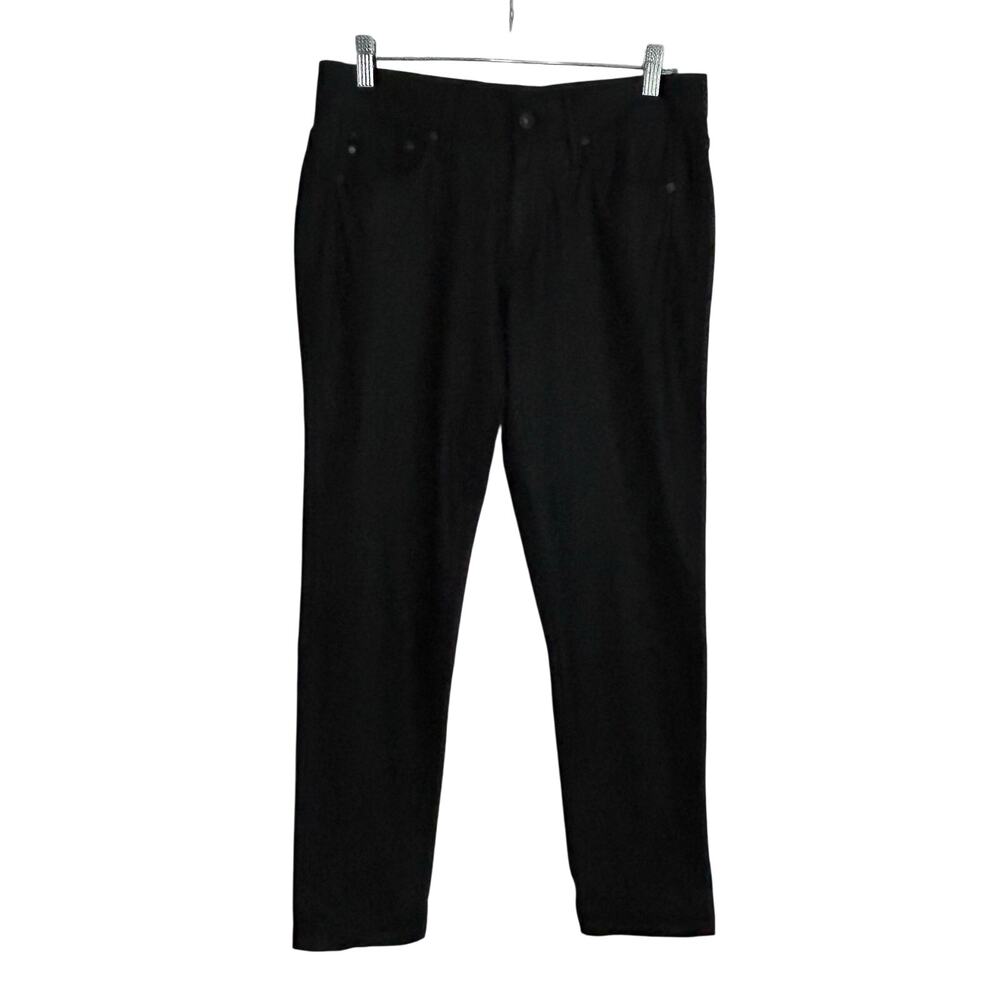 AG Adriano Goldschmied The Beau Slouchy Skinny Leather Black Pants 27 NWOT